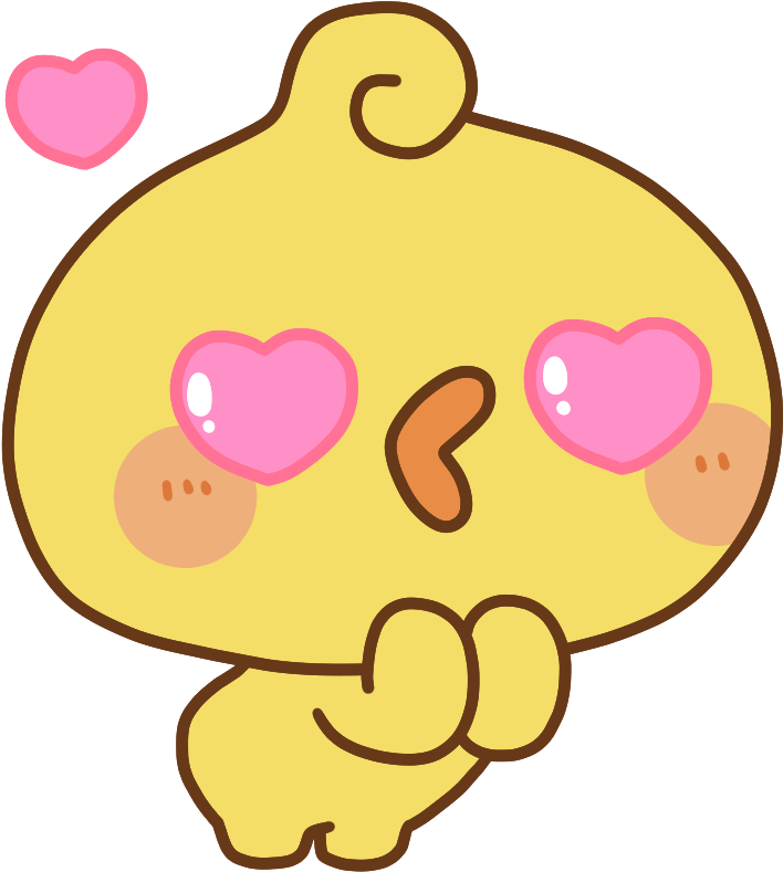 Adorable Heart Eyed Creature PNG image