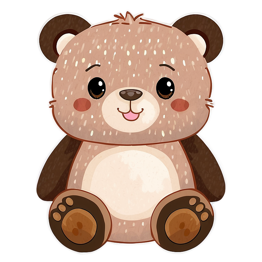 Adorable Kawaii Bear Design Png Adq PNG image