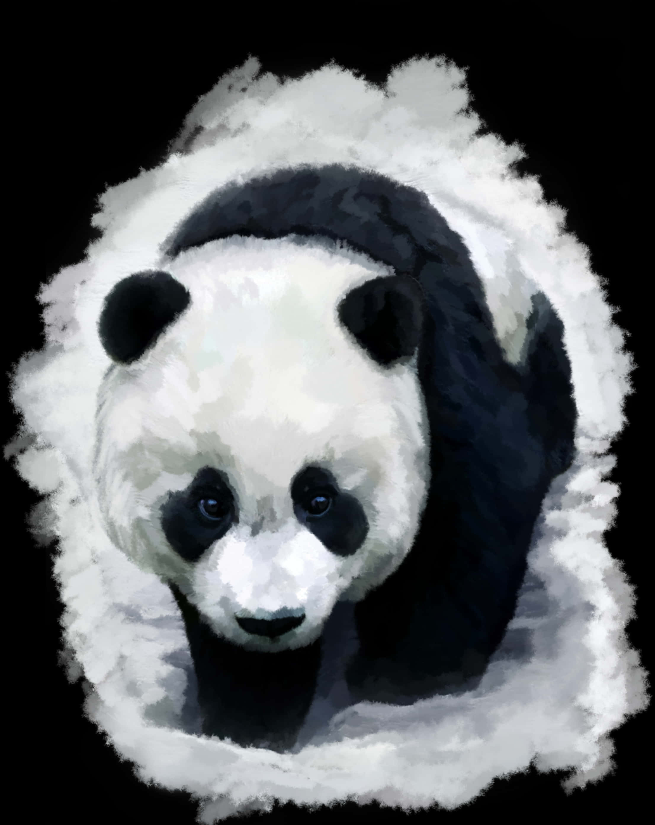 Adorable Panda Artwork PNG image