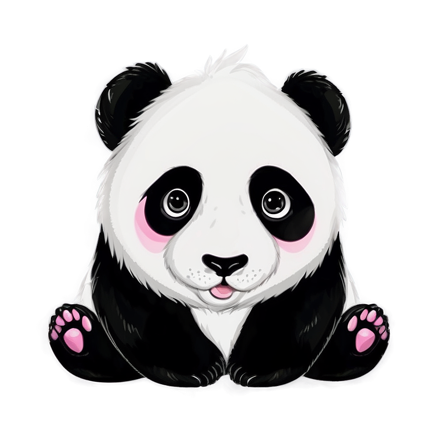 Adorable Panda Artwork Png 05062024 PNG image