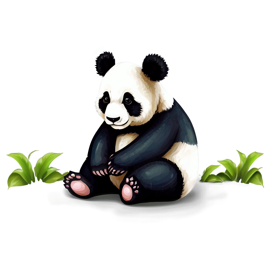 Adorable Panda Artwork Png Sjk88 PNG image