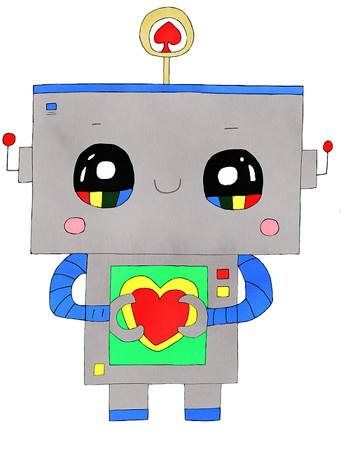 Adorable Robot With Heart PNG image