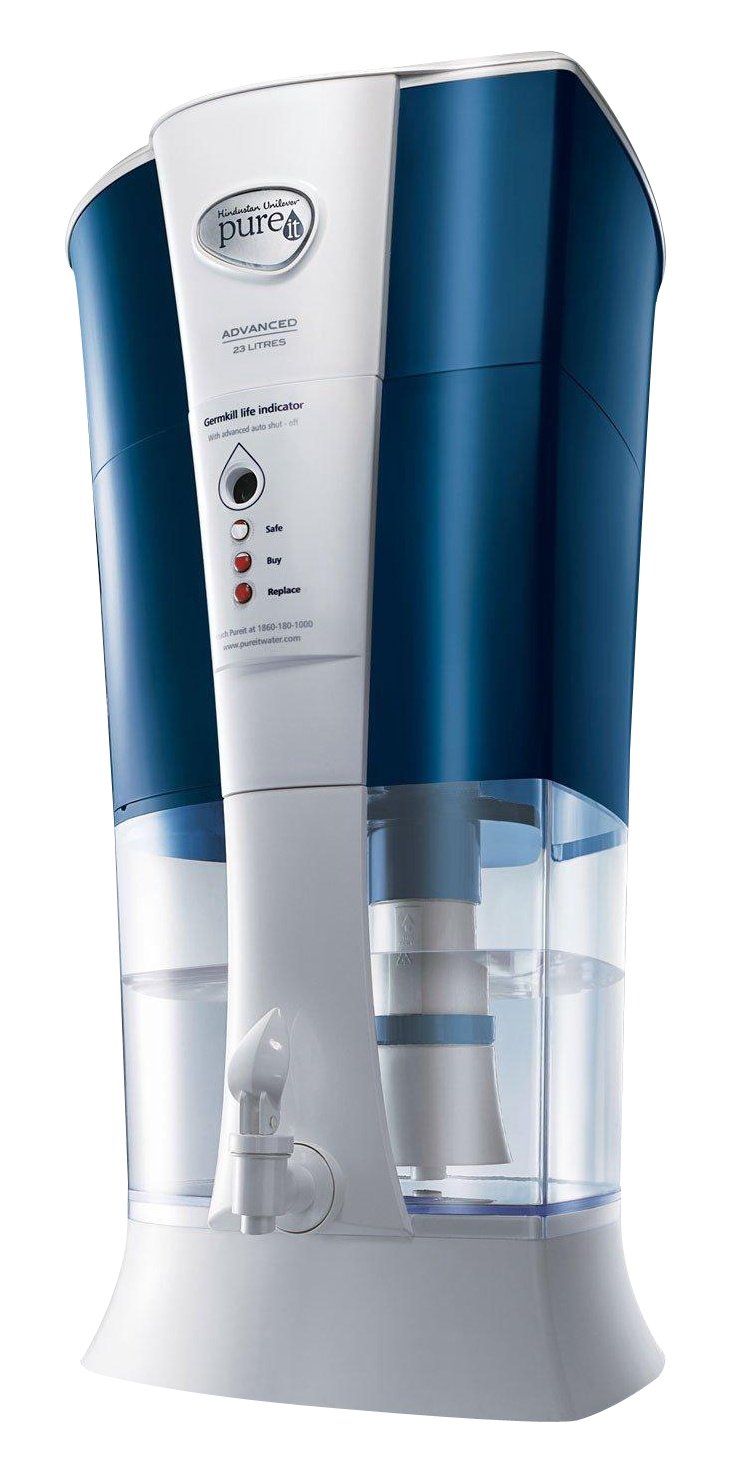 Advanced Blue Water Purifier System PNG image