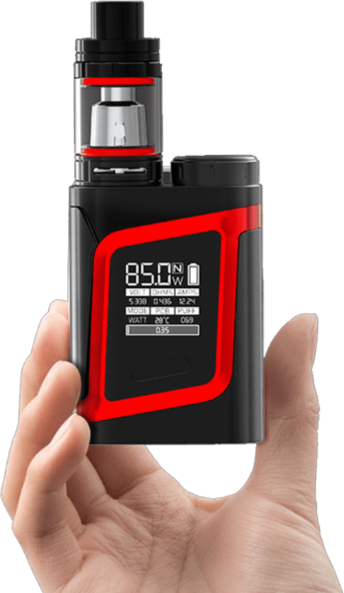 Advanced Box Mod Vape In Hand PNG image