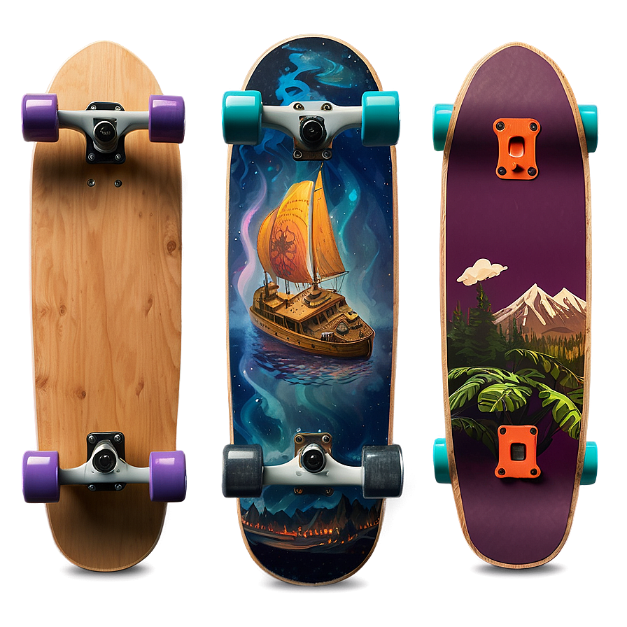 Adventure Inspired Skateboard Deck Png Bvf75 PNG image