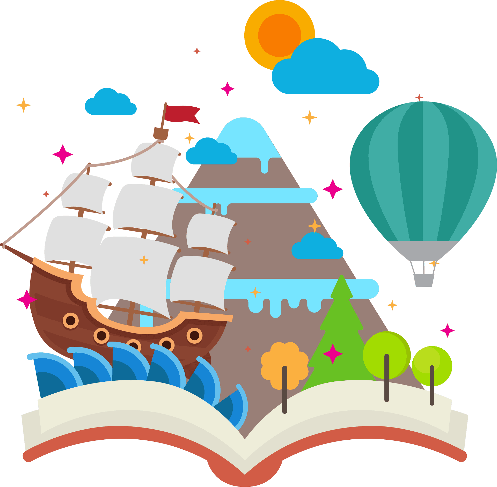 Adventure Storybook Journey PNG image