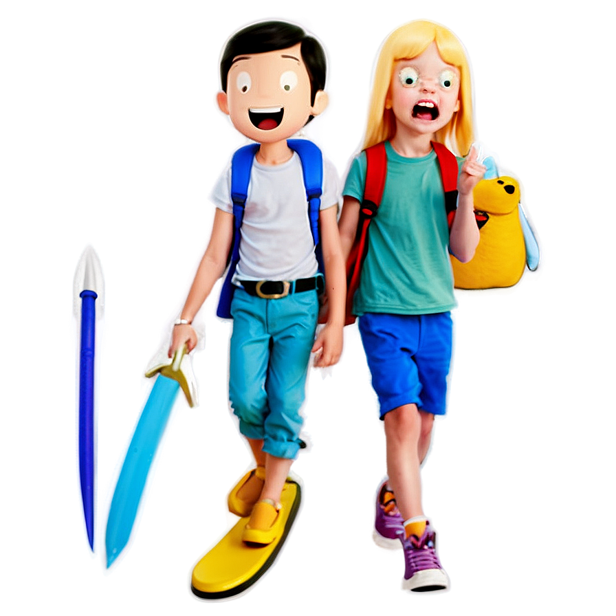 Adventure Time Kids Playing Png 06132024 PNG image