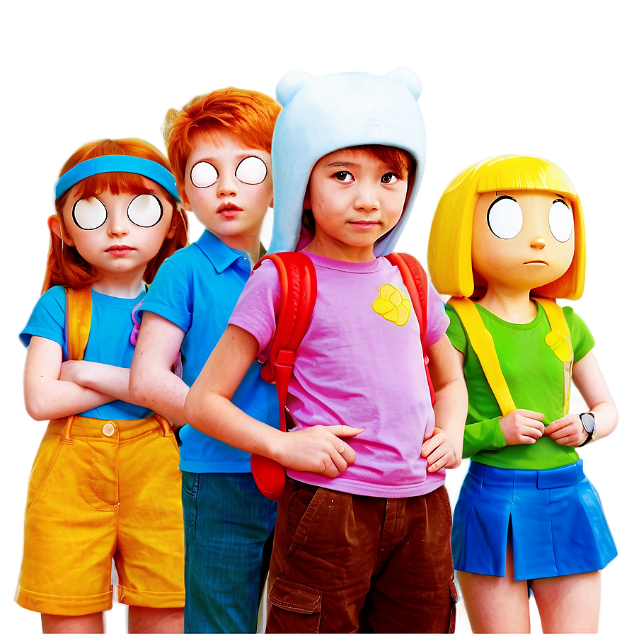 Adventure Time Kids Playing Png 06132024 PNG image