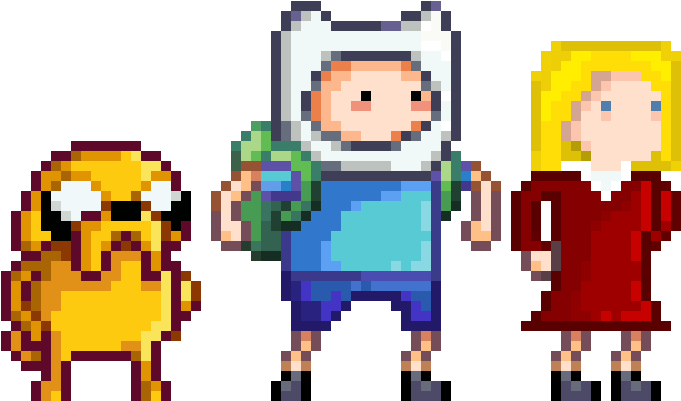Adventure Time_ Trio_ Pixel Art PNG image