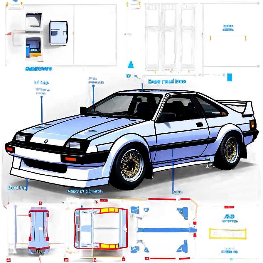 Ae86 Sportscar Blueprint Png 06242024 PNG image