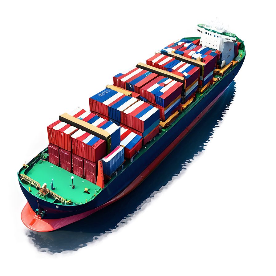 Aerial View Cargo Ship Png 89 PNG image