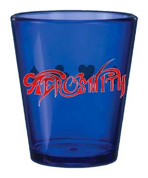 Aerosmith Branded Blue Shot Glass PNG image