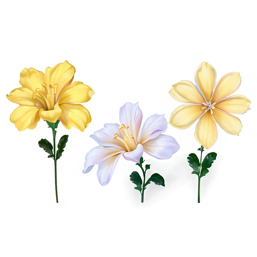 Aesthetic Yellow Flowers Png 06122024 PNG image