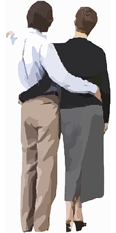 Affectionate Couple Walking Together PNG image