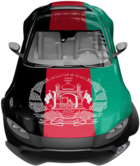 Afghanistan Flag Wrapped Car PNG image