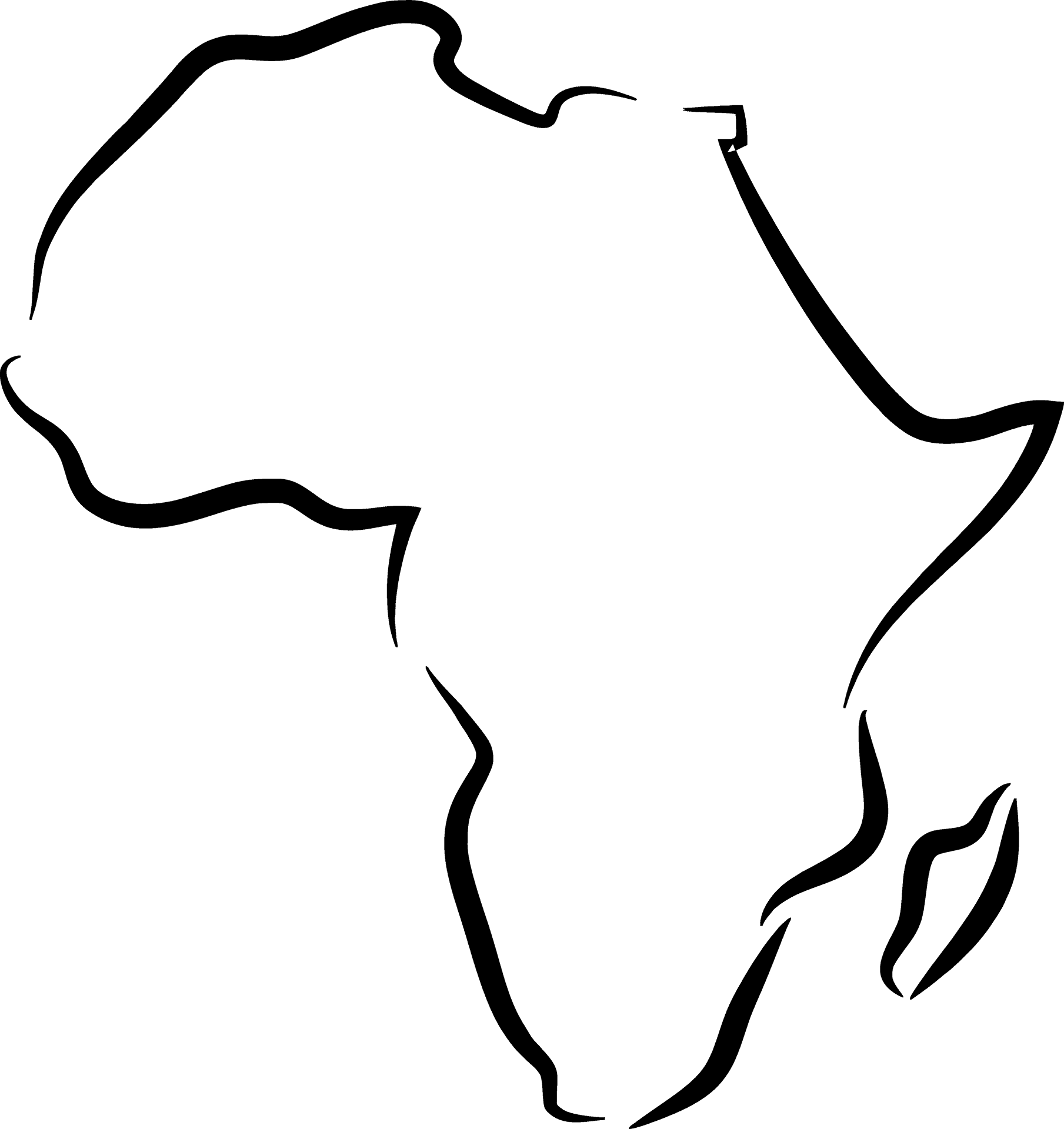 Africa Continent Outline PNG image