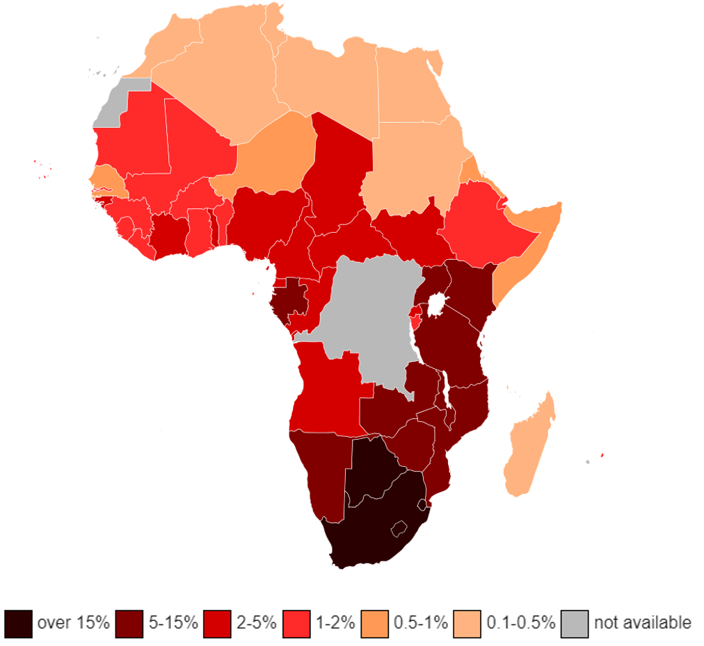 Africa Internet Penetration Rate Map PNG image