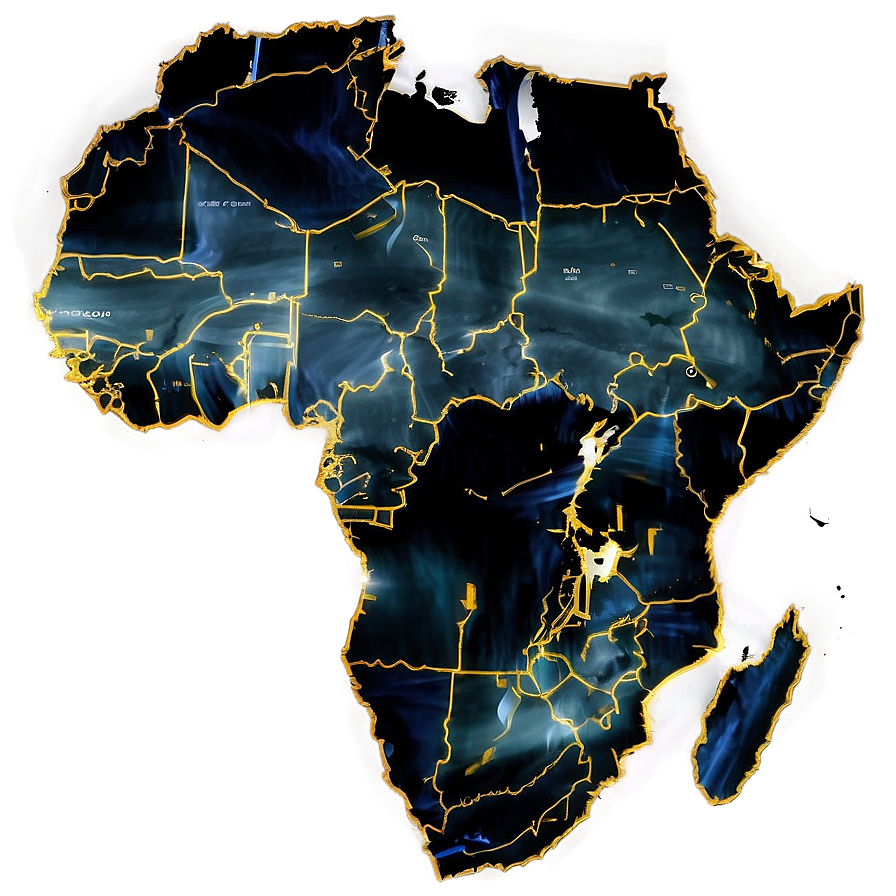 Africa Map Night Lights Png 52 PNG image