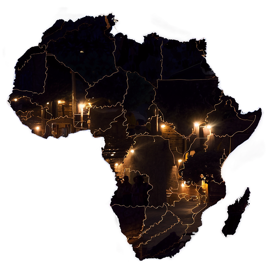 Africa Map Night Lights Png 97 PNG image