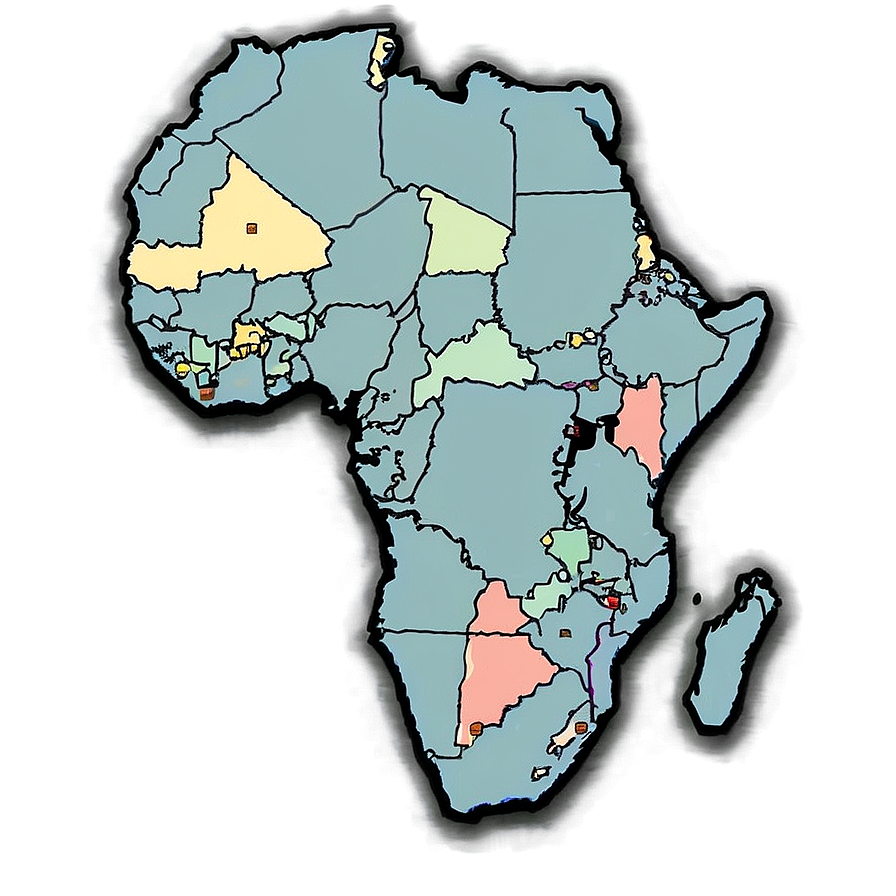 Africa Map With Cities Png 06272024 PNG image