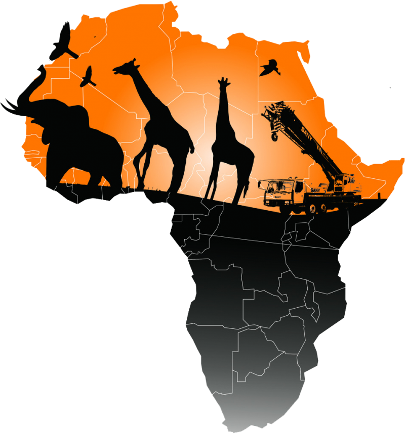 Africa Wildlifeand Industry Silhouette PNG image