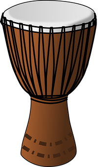 African Djembe Drum Illustration PNG image