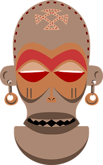 African_ Tribal_ Mask_ Vector_ Illustration PNG image