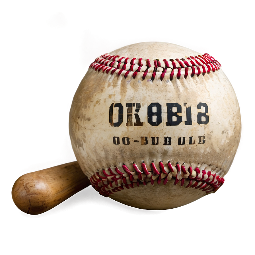 Aged Baseball Graphic Png 06282024 PNG image