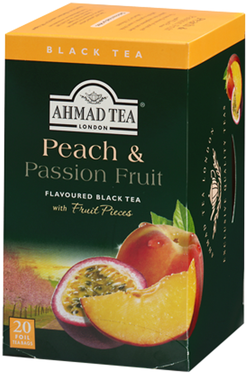 Ahmad Tea Peach Passion Fruit Flavored Black Tea PNG image