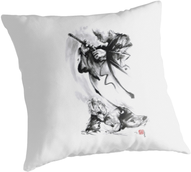 Aikido Martial Art Cushion Design PNG image