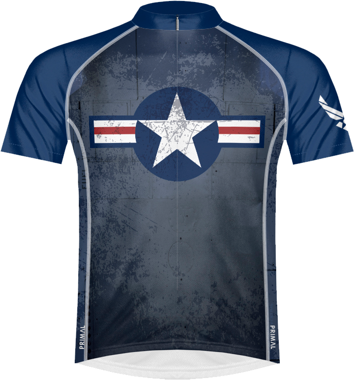 Air Force Inspired Cycling Jersey Design PNG image