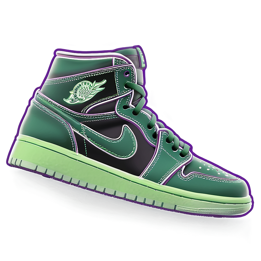 Air Jordan 1 Glow In The Dark Png Hkb18 PNG image