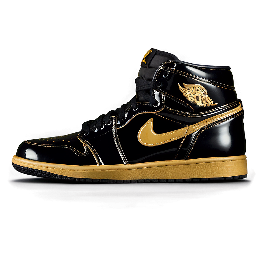 Air Jordan 1 Gold And Black Png 06202024 PNG image