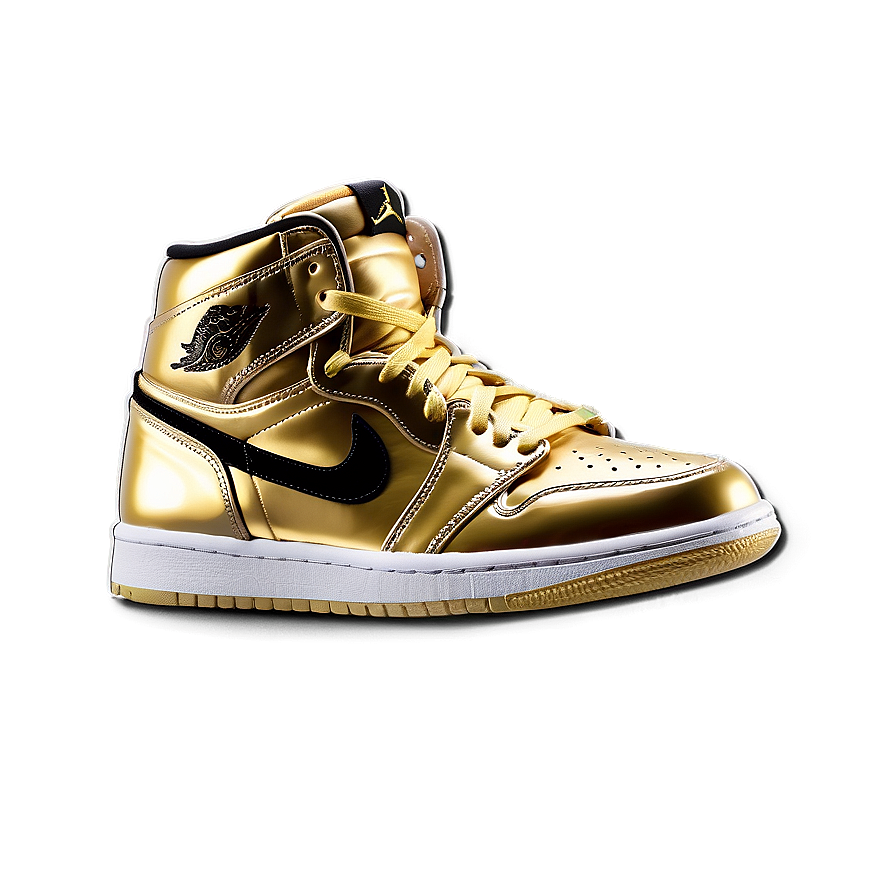 Air Jordan 1 Gold And Black Png Dcu76 PNG image