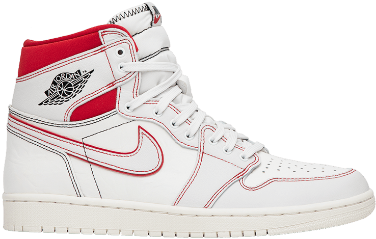 Air Jordan1 Red White Sneaker PNG image