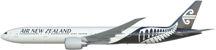 Air New Zealand Aircraft Side View PNG image