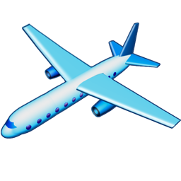 Airliner Icon Over Black Background PNG image