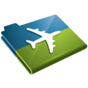 Airplane Iconon Flight Map Folder PNG image