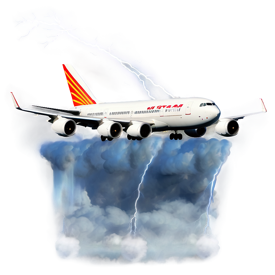 Airplane In Storm Png Pkk PNG image