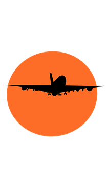 Airplane Silhouette Sunset PNG image