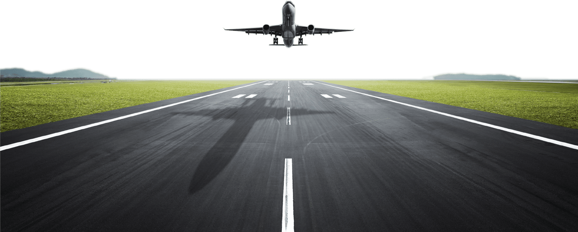 Airplane Taking Off Runway PNG image