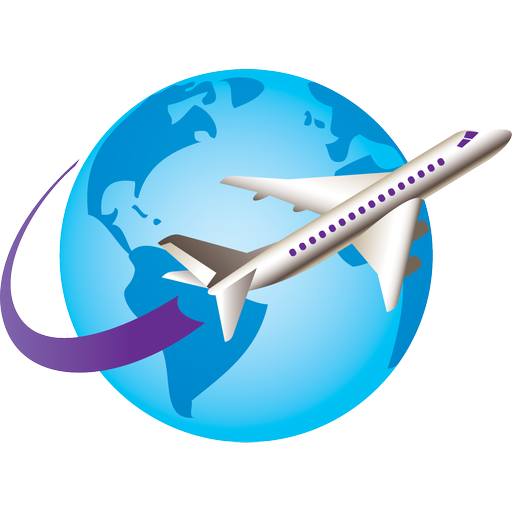 Airplane Travel Around The World Graphic PNG image