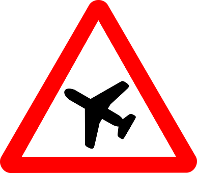 Airplane Warning Sign PNG image
