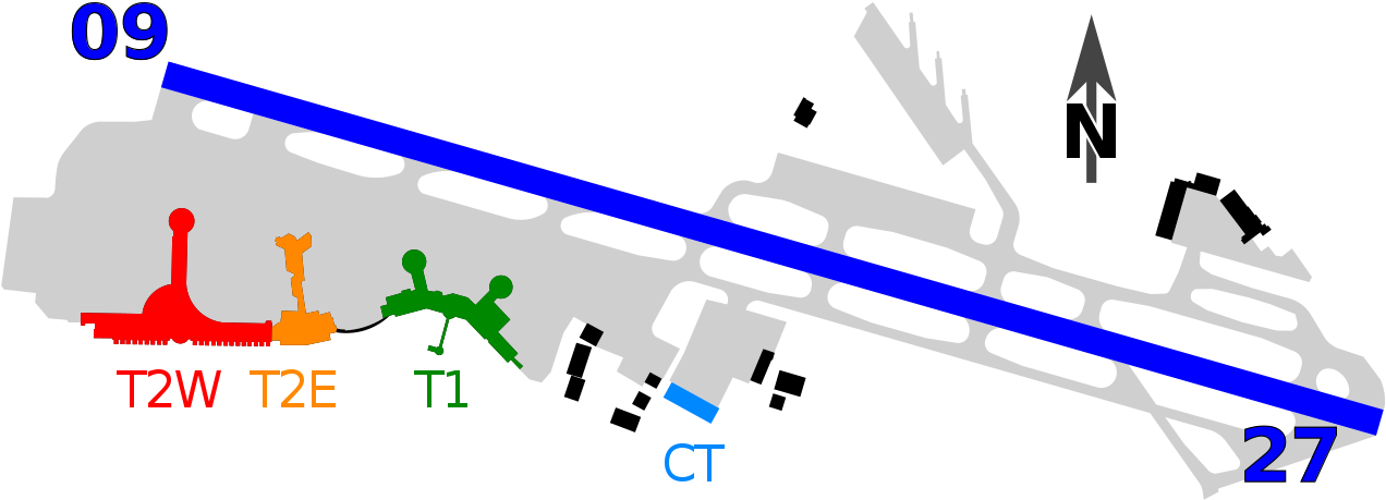Airport Runway Layout Graphic PNG image