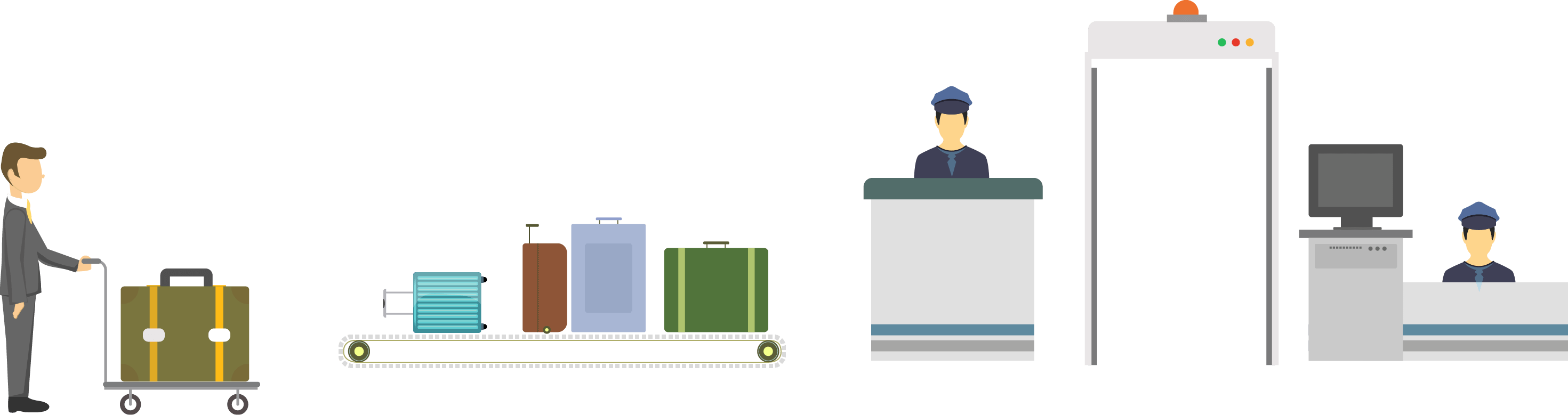 Airport Security Checkpoint Illustration PNG image