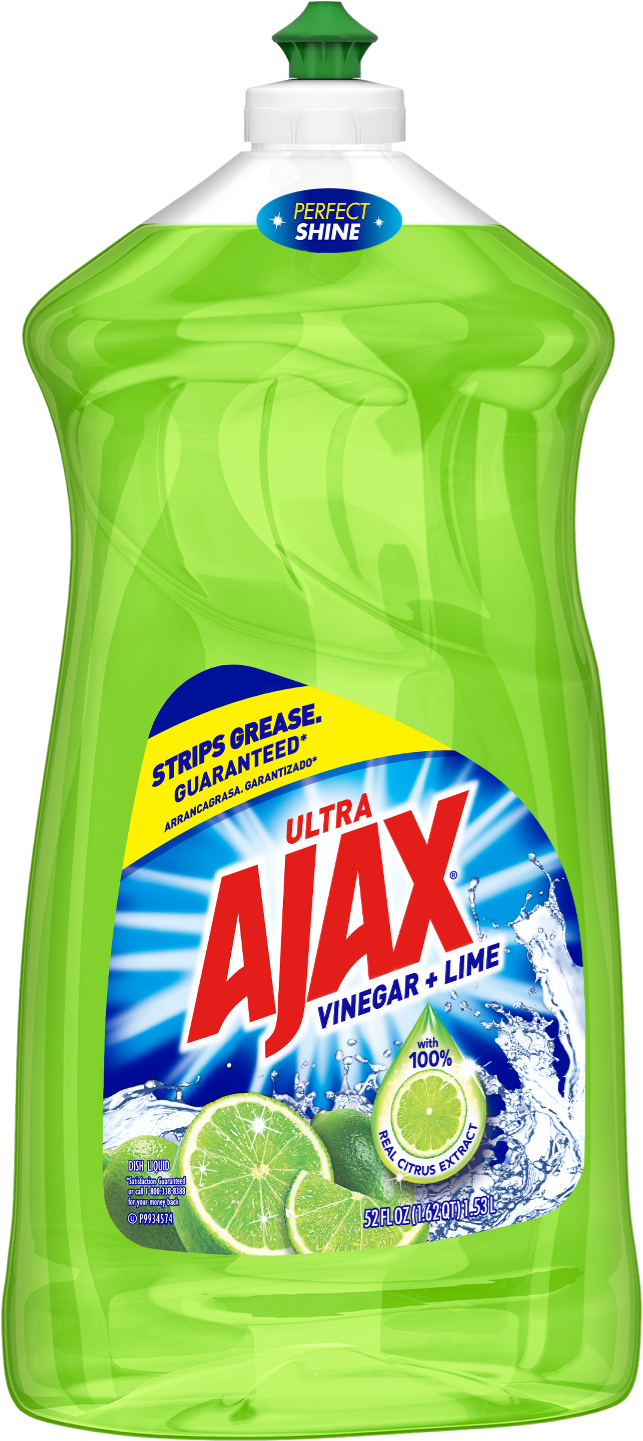 Ajax Vinegar Lime Dishwashing Liquid Bottle PNG image