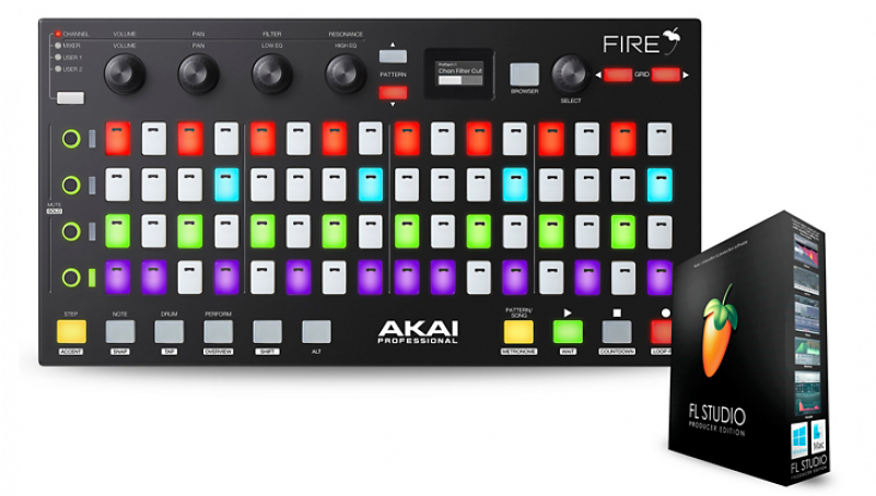 Akai Fire F L Studio Controllerand Packaging PNG image