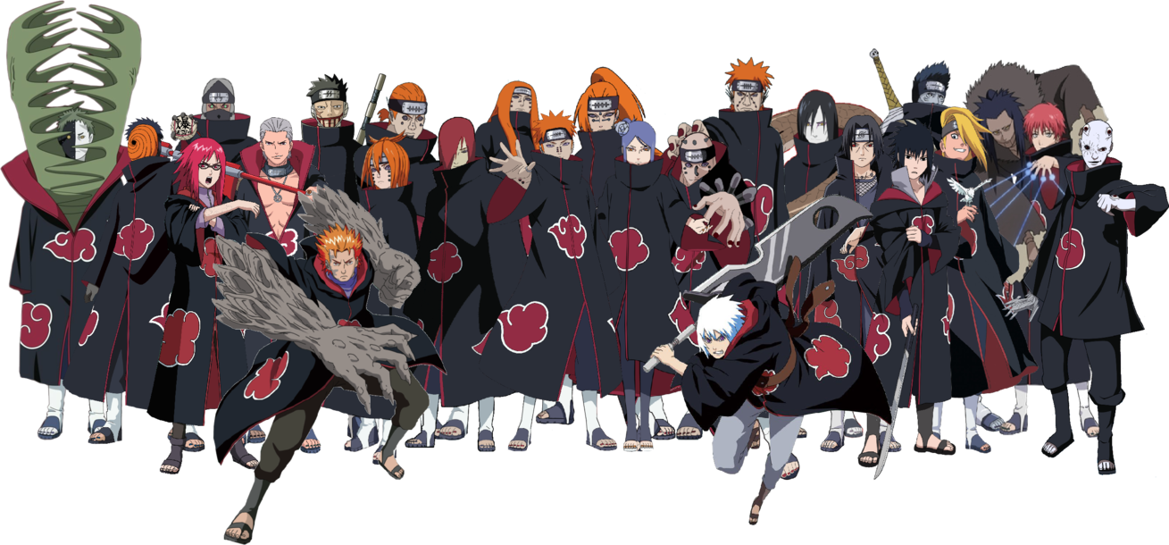 Akatsuki Group Pose Naruto Anime PNG image
