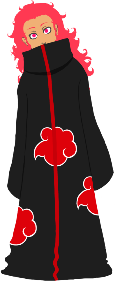 Akatsuki Member Red Hair Anime Character PNG image