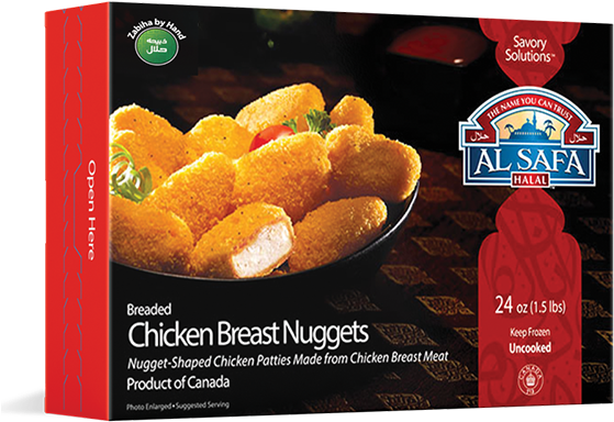 Al Safa Halal Chicken Breast Nuggets Packaging PNG image